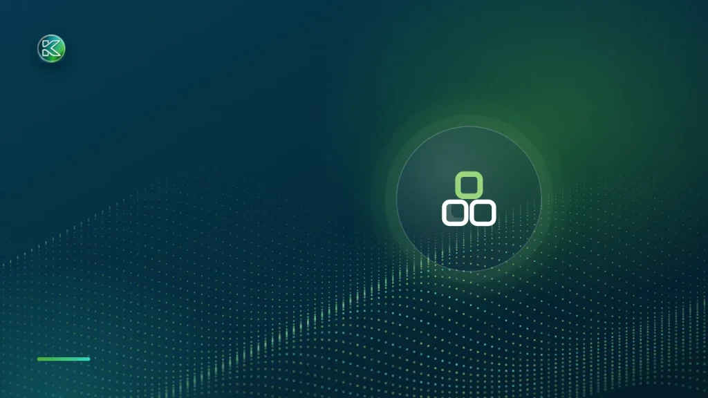 Branded Kreativworx cover with a website layout and balance scale line icon on a navy and teal background